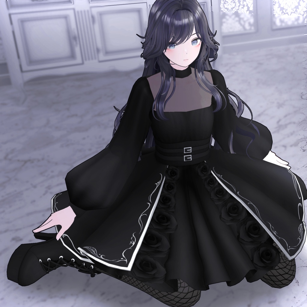 ブラックローズドレス