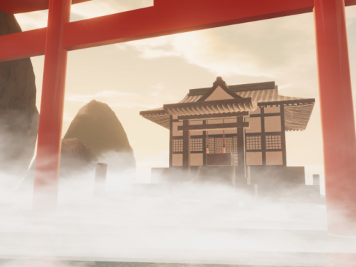 夕暮れの浜辺
