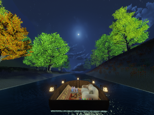 Boat on Forest River 森の小舟