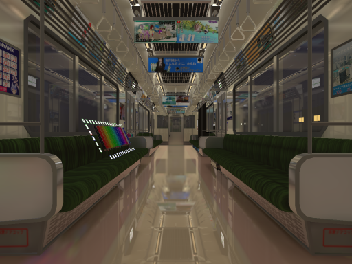 夜の逆方面行き電車 Seaside_Commuter_Night
