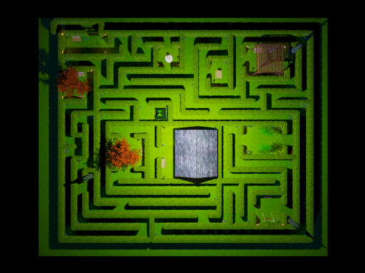 Garden Labyrinth at night