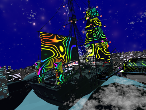 psychedelic sky ship