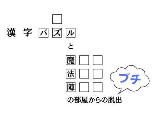 漢字パズルと魔法陣の部屋からの脱出プチ
